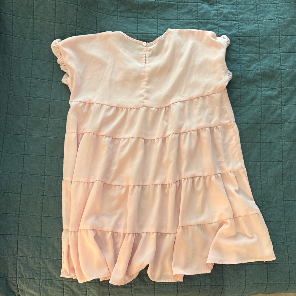 Light Pink Ruffle Sleeve Dress - Picture 3 of 4